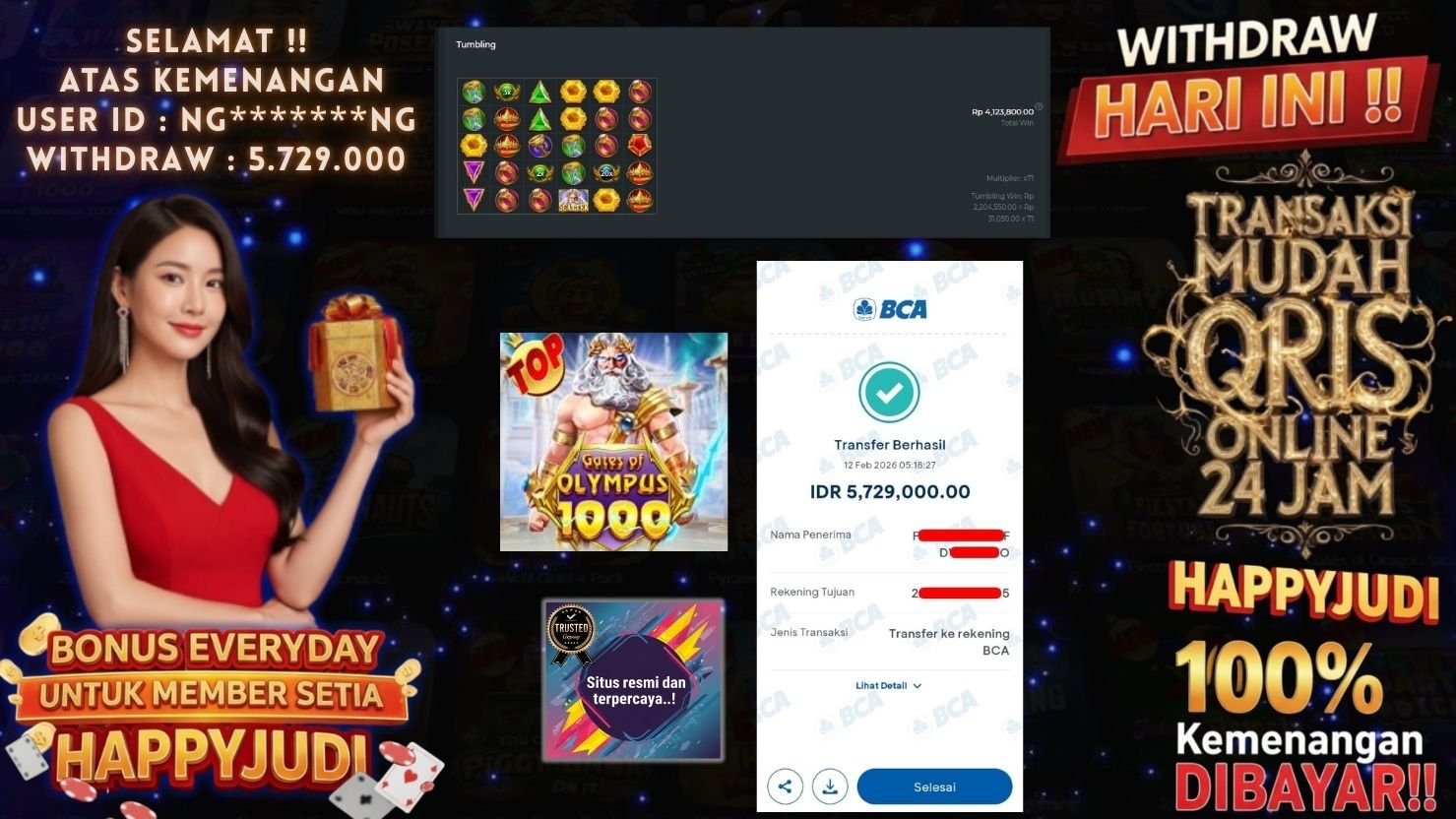 HAPPYJUDI JACKPOT SLOT GATES OF OLYMPUS 1000